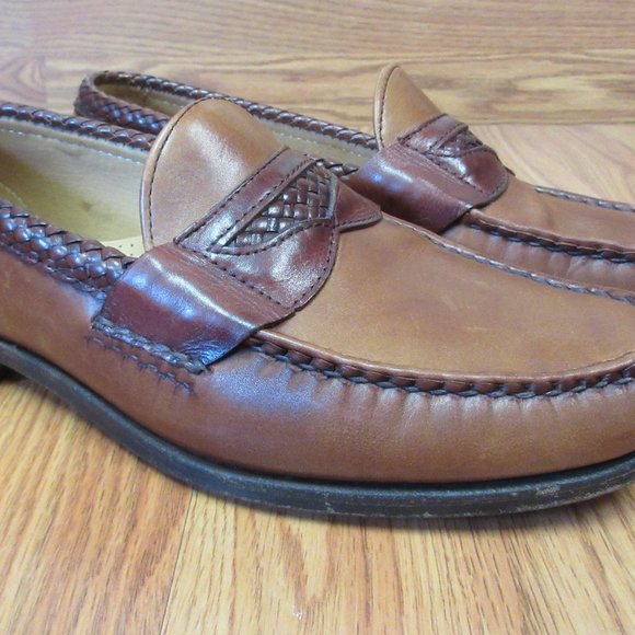 COLE HAAN NEWCASTLE LOAFERS BROWN LEATHER Sz 9 D main image 6